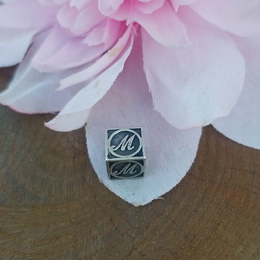 Sterling Silver Cube Charm 925